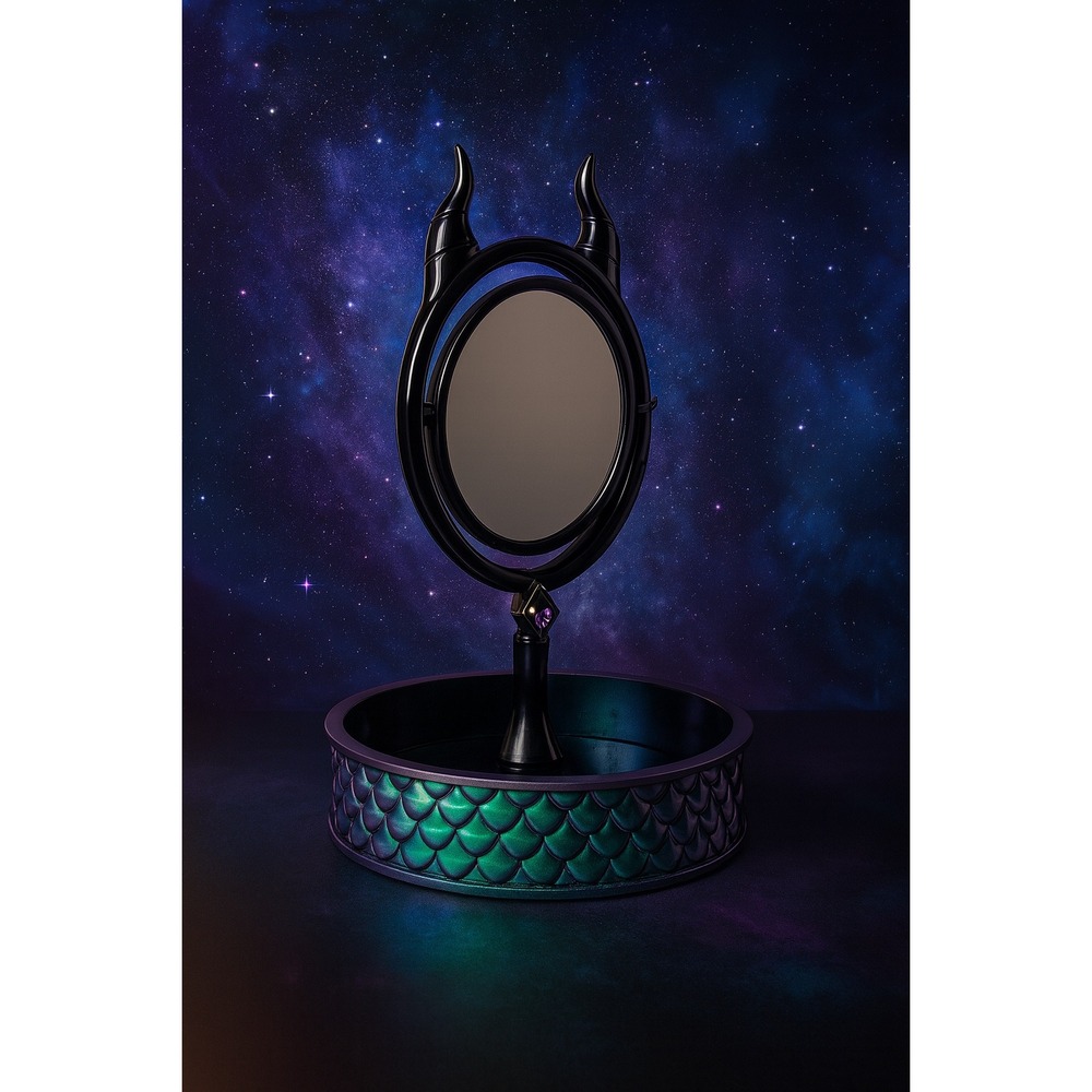 Maleficent Mirror with‎ Tray Disney Vanity Tabletop Decor, Make Up Desk Decor